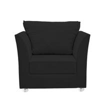 Poltrona Lisboa Para Sala, Escritório, Salão ,Quarto Suede Preto-Casa da Poltrona Poltrona Lisboa Para Sala, Escritório, Salão ,Quarto Suede Preto-Casa da Poltrona