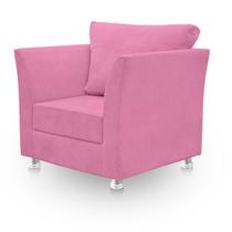 Poltrona Lisboa Para Sala, Escritório, Salão ,Quarto Suede Rosê-RV DECORA