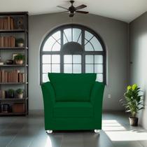 Poltrona Lisboa Para Sala, Escritório, Salão ,Quarto Suede Verde- RV DECORA