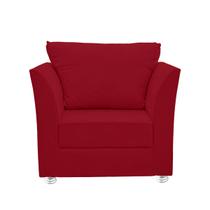 Poltrona Lisboa Para Sala, Escritório, Salão ,Quarto Suede Vermelho-Casa da Poltrona Poltrona Lisboa Para Sala, Escritório, Salão ,Quarto Suede Vermelho-Casa da Poltrona