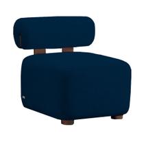 Poltrona Livi Tecido Bouclê Azul - Belliv Decor Poltrona Livi Tecido Bouclê Azul - Belliv Decor