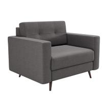 Poltrona Living Pé Palito Linho Cotton Cinza