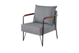 Poltrona Liz Linho Cinza D28 Estrutura Metálica Industrial Poltrona Liz Linho Cinza D28 Estrutura Metálica Industrial