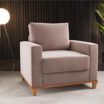 Poltrona Lizzie 1 Almofada Solta Veludo Rosa