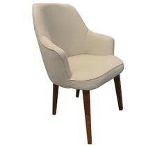 Poltrona Lorem Suede Bege Pés Chanfrado Tabaco C05 - D'rossi