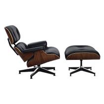 Poltrona Lounge Charles Eames Com Puff Base de Alumínio