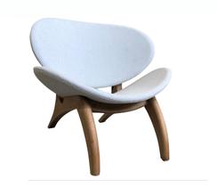 Poltrona lua castanho claro - tecido algodão cru