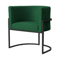 Poltrona Luana Base Metálica Preta Veludo Verde - Vallisa Decor Poltrona Luana Base Metálica Preta Veludo Verde - Vallisa Decor