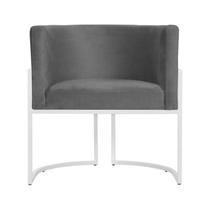Poltrona Luana Sala de Estar Linho com Base Ferro Branco Poltrona Luana Sala de Estar Linho com Base Ferro Branco