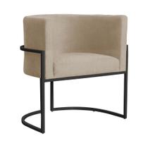 Poltrona Luana Suede Capuccino Base Preto Sala Luxo - FM Poltrona Luana Suede Capuccino Base Preto Sala Luxo - FM