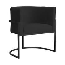 Poltrona Luana Suede Preto Base Preto Sala Luxo - FM Poltrona Luana Suede Preto Base Preto Sala Luxo - FM