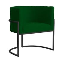 Poltrona Luana Suede Verde Base Preto Sala Luxo - FM Poltrona Luana Suede Verde Base Preto Sala Luxo - FM
