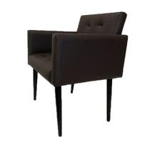 Poltrona Luca Plus Ideal Sala de Recepção em Tecido Sintético - Marrom