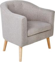 Poltrona Lucia Cinza Claro Tecido 70x75x65 Cm Roma Poltrona Lucia Cinza Claro Tecido 70x75x65 Cm Roma