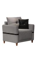 Poltrona Lufer Canela 1 Lugar Linho Cinza