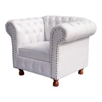 Poltrona Luis XV Chesterfield Capitonê Branco