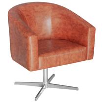 Poltrona Luiza Base Giratória de Metal Sintético Nozes - ADJ Decor