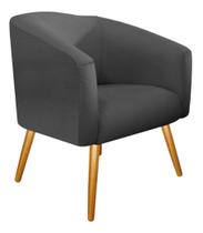 Poltrona Luiza Pés Palito Mel Linho Bege - Amarena Móveis