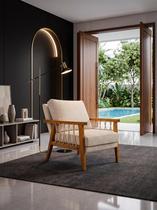 Poltrona Lumi Elegante Alto Padrão Estrutura em Madeira Maciça Assento e Encosto Estofados Confortável Poltrona Lumi Elegante Alto Padrão Estrutura em Madeira Maciça Assento e Encosto Estofados Confortável