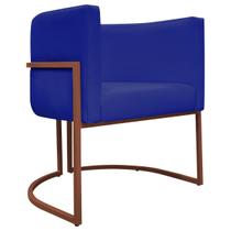 Poltrona Luna Decorativa Para Sala Tecido Sintético Cores Base de Ferro Bronze