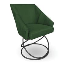 Poltrona Luxo Alana Suede Base Luxo Preto - Pallazio