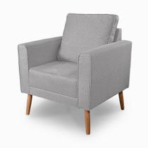 Poltrona Luxo Beny Plus em Linho Cinza Claro Decore Sala, Quarto ou Recepção com Estilo Poltrona Luxo Beny Plus em Linho Cinza Claro Decore Sala, Quarto ou Recepção com Estilo