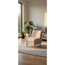 poltrona luxo decorativa boucle sala de estar quarto, escritório Tecido bouclé premium na cor bege c poltrona luxo decorativa boucle sala de estar quarto, escritório Tecido bouclé premium na cor bege c