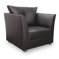 Poltrona Luxo Decorativa Lisboa material sintético na cor Preto