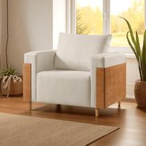 Poltrona Luxo Madeira Maciça Heitor Branco Off White