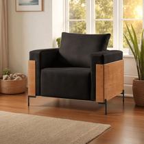 Poltrona Luxo Metal Madeira Maciça Heitor