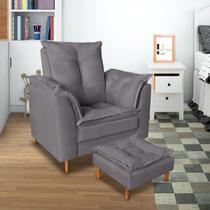 Poltrona Luxo Para Amamentação Mães Descanso Com Puff para Sala Quarto Bebê Macias