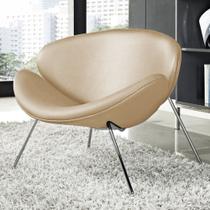 Poltrona Luxo Trevo material sintético Bege Base Cromada