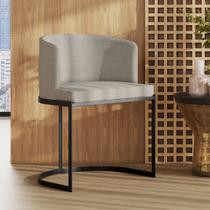 Poltrona M05 em Linho Estrutura em Ferro Mais Decor