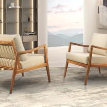 Poltrona Madeira Maciça Giulia Luxo