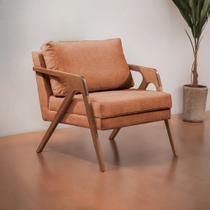 Poltrona Madeira Maciça Mona Luxo Laranja Terracota Poltrona Madeira Maciça Mona Luxo Laranja Terracota