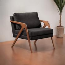 Poltrona Madeira Maciça Mona Luxo Preto Poltrona Madeira Maciça Mona Luxo Preto