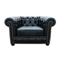 Poltrona Maísa 125cm Couro Preto - Sallar Home