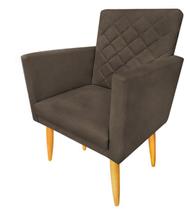 Poltrona Maitê Suede Marrom para recepção