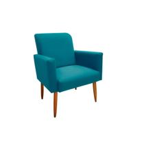 Poltrona Malibu Decorativa Sala Quarto Recepção Suede Azul Turquesa Poltrona Malibu Decorativa Sala Quarto Recepção Suede Azul Turquesa