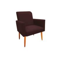 Poltrona Malibu Decorativa Suede Marrom Escuro