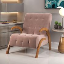 Poltrona malvie Mel/Veludo Rosa