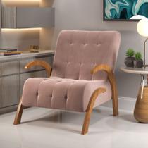 Poltrona malvie Mel/Veludo Rosa Poltrona malvie Mel/Veludo Rosa