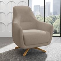 Poltrona Mammy com Base Giratória - Marrom Claro