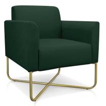 Poltrona Marisa Suede Verde Base X Industrial Dourada Poltrona Marisa Suede Verde Base X Industrial Dourada