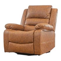 Poltrona Massagem Reclinável Levita Domann Design PU Marrom Mesclado com Sistema Power Lift