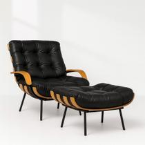 Poltrona material sintético Com Braço + Puff Fixa Base Reforçada Poltrona material sintético Com Braço + Puff Fixa Base Reforçada