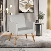 Poltrona material sintético Cristal Luxo Recepção Para Sala De Jantar