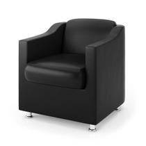 Poltrona material sintético Preto Consultorio Recepção Balaqui