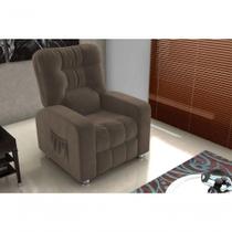 Poltrona Matrix Reclinável Azera Veludo Marrom Escuro