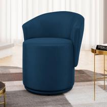 Poltrona Mavi Fixa Veludo Confortável Azul Marinho Abmaza
